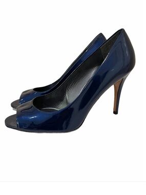 Stuart Weitzman Glossy Navy Patent Leather Pumps